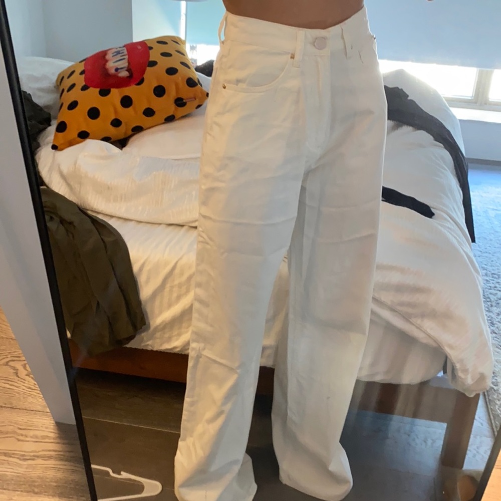 Weworewhat high rise wide leg white size 26 never worn